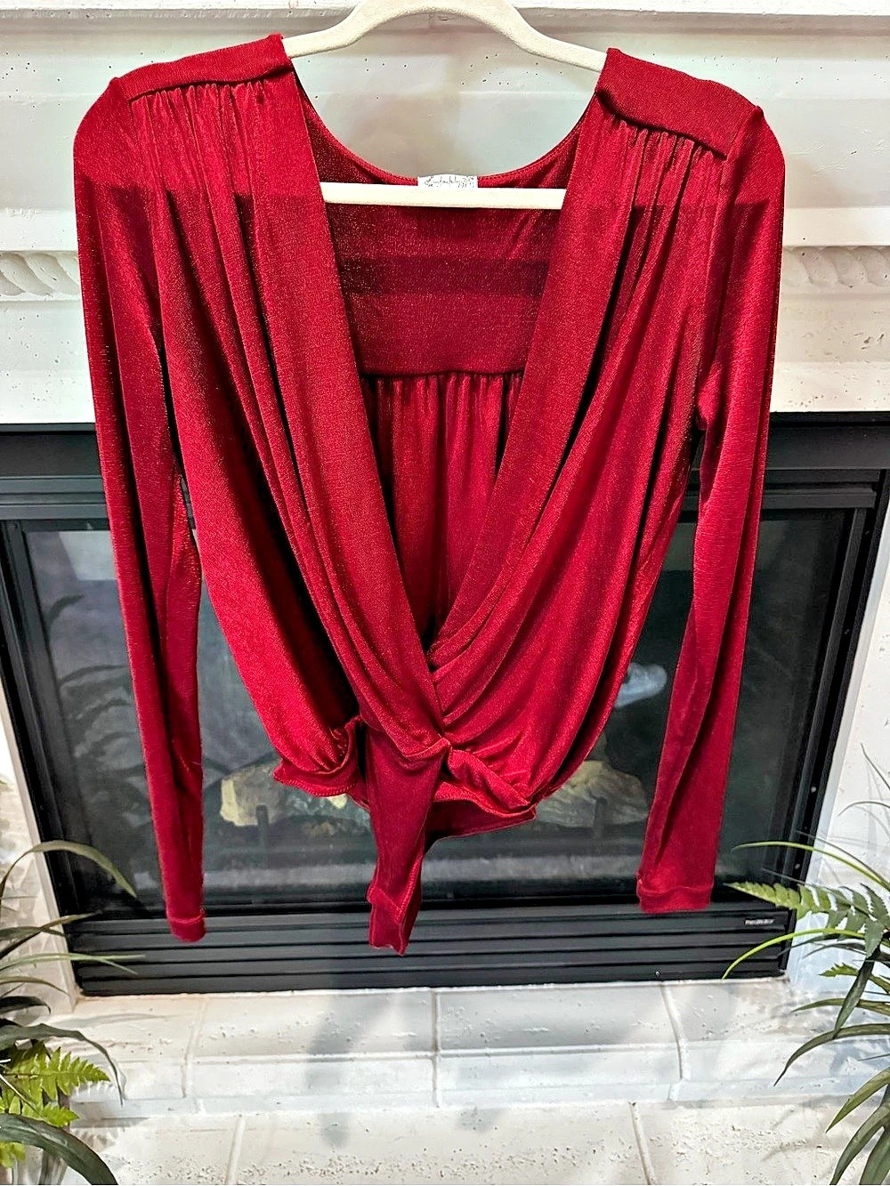 Free People Turnt Bodysuit Long Sleeve Red Medium